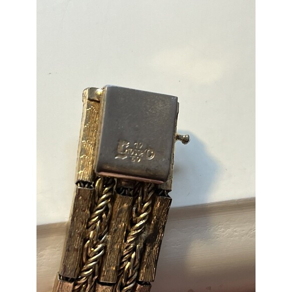 Vintage Rossa 1959 Gold-Tone Wide Chain & Bar Link Bracelet Mid Century Design - Picture 7 of 9